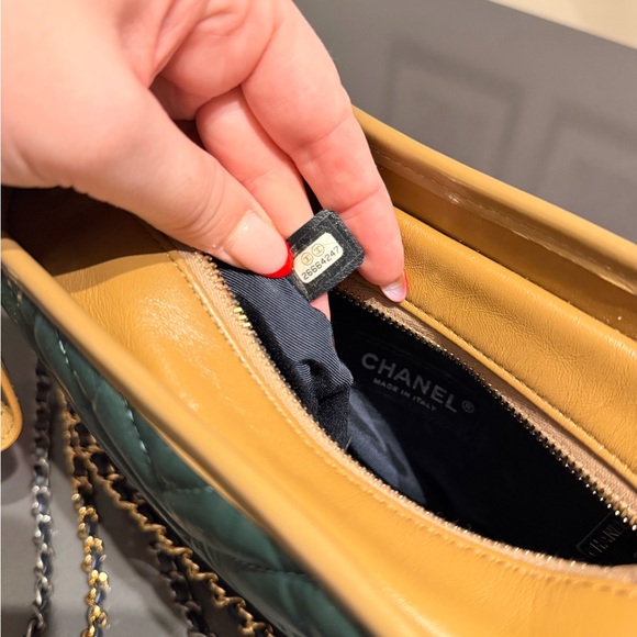 Chanel Green and Tan Quilted Small Gabriel Bag - Picture 3 of 13